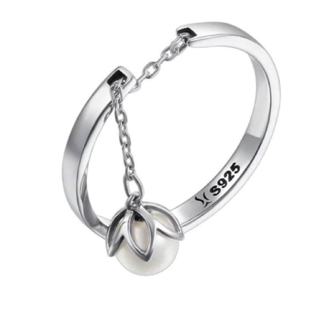 S925 Sterling Silver Tears Of Flowers Dangle Open Finger Rings for Women